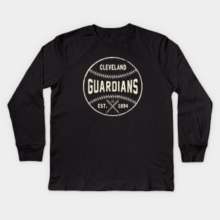 Vintage Cleveland Guardians by Buck Tee Original Kids Long Sleeve T-Shirt